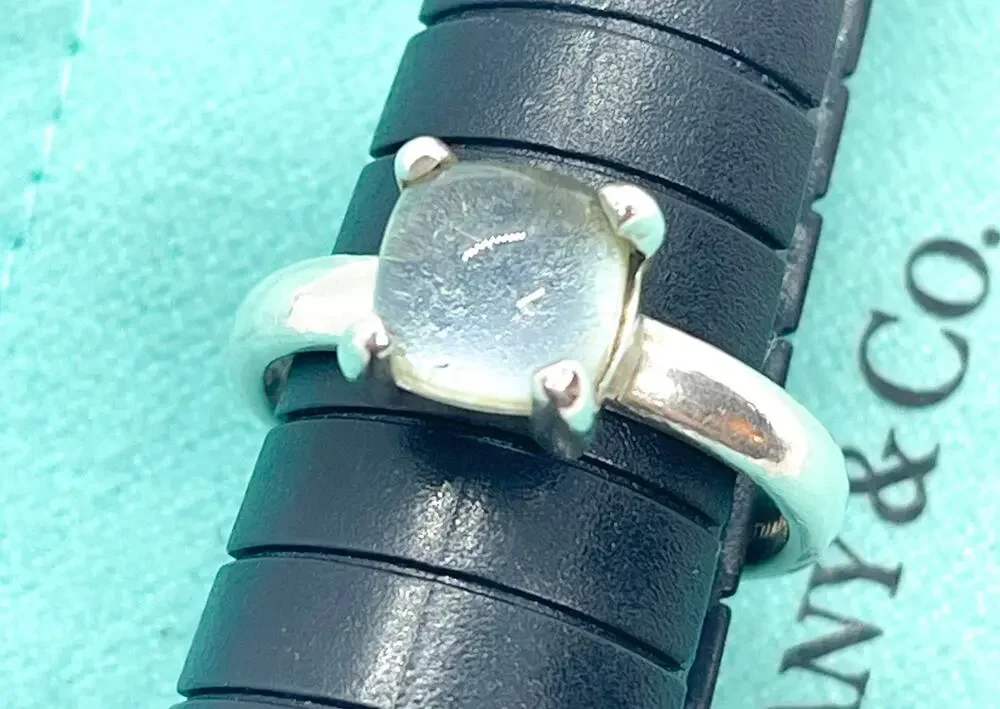 Tiffany & Co. Sterling Silver Chalcedony Sugar Stack Picasso Ring Size 5.75